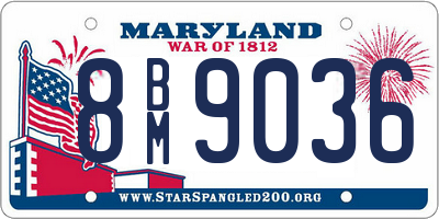 MD license plate 8BM9036