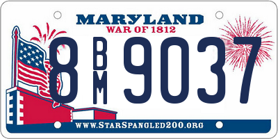 MD license plate 8BM9037