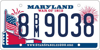 MD license plate 8BM9038