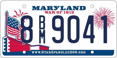 MD license plate 8BM9041