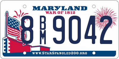 MD license plate 8BM9042