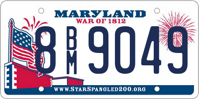 MD license plate 8BM9049