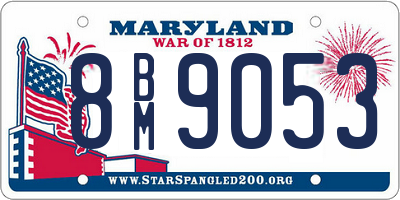MD license plate 8BM9053