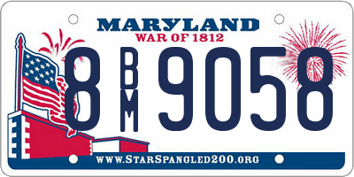 MD license plate 8BM9058