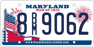 MD license plate 8BM9062