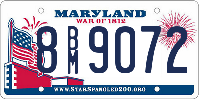 MD license plate 8BM9072