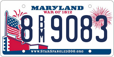 MD license plate 8BM9083