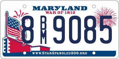 MD license plate 8BM9085