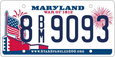 MD license plate 8BM9093