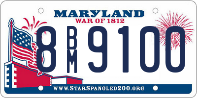 MD license plate 8BM9100