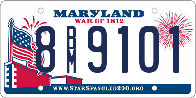 MD license plate 8BM9101