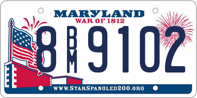 MD license plate 8BM9102