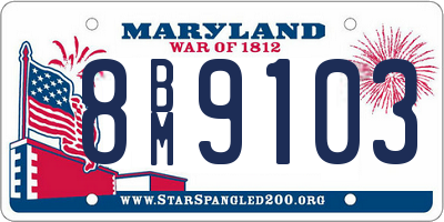 MD license plate 8BM9103