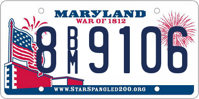 MD license plate 8BM9106