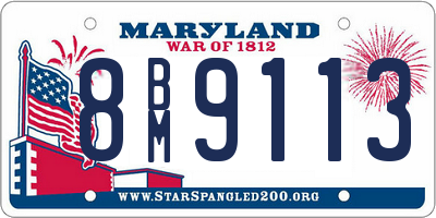MD license plate 8BM9113