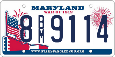 MD license plate 8BM9114