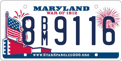 MD license plate 8BM9116