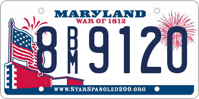 MD license plate 8BM9120