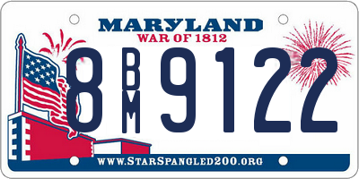 MD license plate 8BM9122