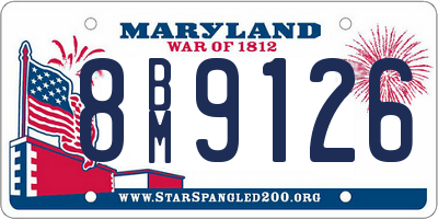 MD license plate 8BM9126