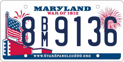 MD license plate 8BM9136