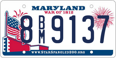 MD license plate 8BM9137