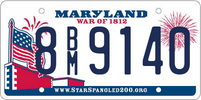 MD license plate 8BM9140