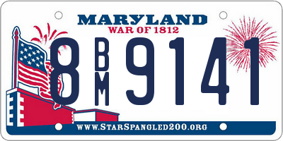 MD license plate 8BM9141