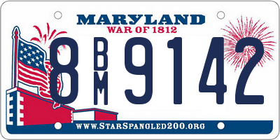 MD license plate 8BM9142