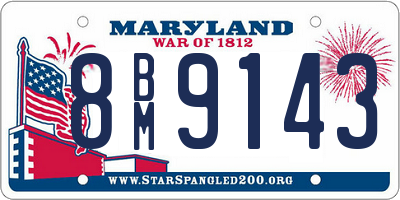 MD license plate 8BM9143