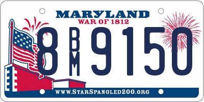 MD license plate 8BM9150