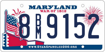 MD license plate 8BM9152