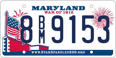 MD license plate 8BM9153