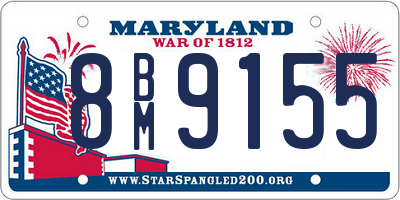 MD license plate 8BM9155