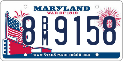 MD license plate 8BM9158