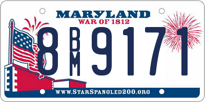 MD license plate 8BM9171