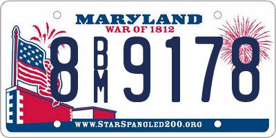 MD license plate 8BM9178