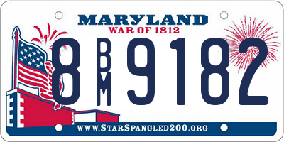 MD license plate 8BM9182