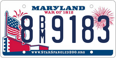 MD license plate 8BM9183