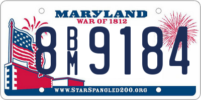 MD license plate 8BM9184