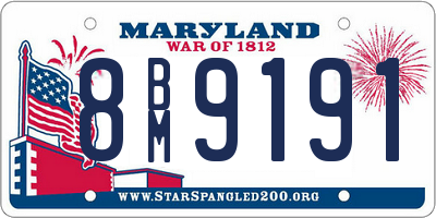 MD license plate 8BM9191