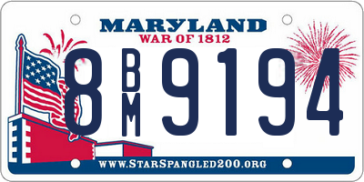 MD license plate 8BM9194