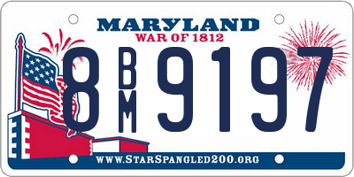 MD license plate 8BM9197