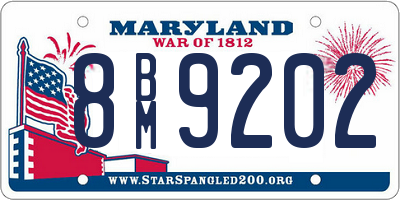 MD license plate 8BM9202