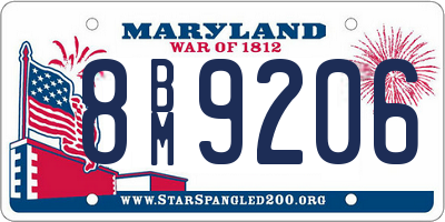 MD license plate 8BM9206