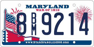 MD license plate 8BM9214