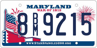 MD license plate 8BM9215