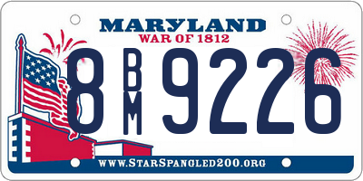 MD license plate 8BM9226