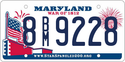 MD license plate 8BM9228