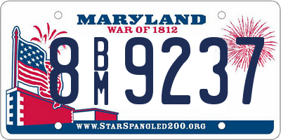 MD license plate 8BM9237